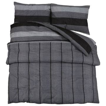 Dark Grey Duvet Cover Set - 200x200 cm Cotton | Hipomarket