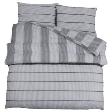 Grey Cotton Duvet Cover Set 240x220 cm | HipoMarket UK