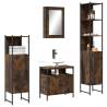 4 Piece Bathroom Furniture Set Smoked Oak Engineered Wood Colour smoked oak Number of 1 Number of Pieces 