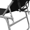 Folding Sun Lounger with Canopy - Black | Hipomarket UK