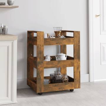 Kitchen Trolley Smoked Oak - 60x45x80 cm for Easy Storage