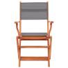 Folding Garden Chairs 2 pcs Grey Eucalyptus Wood & Textilene