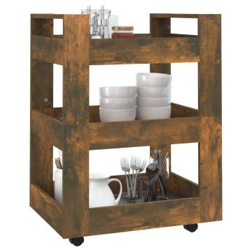 Kitchen Trolley Smoked Oak - 60x45x80 cm for Easy Storage