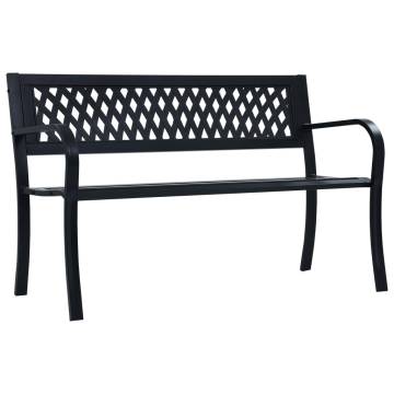 Quality Black Steel Garden Bench - 125 cm | Hipo Market