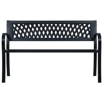 Quality Black Steel Garden Bench - 125 cm | Hipo Market