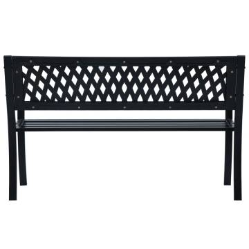 Quality Black Steel Garden Bench - 125 cm | Hipo Market