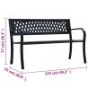 Quality Black Steel Garden Bench - 125 cm | Hipo Market