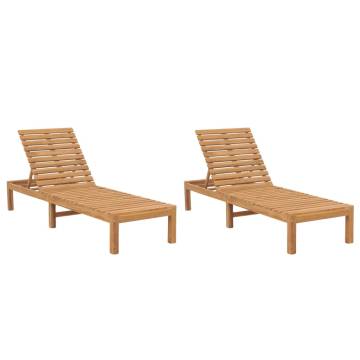 Sun Loungers 2 pcs Solid Wood Teak | Relax in Style