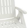 Folding Sun Lounger with Wheels - White PP | Hipomarket