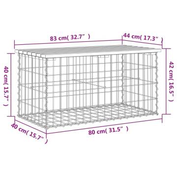 Gabion Design Garden Bench - Solid Pine 83x44x42 cm