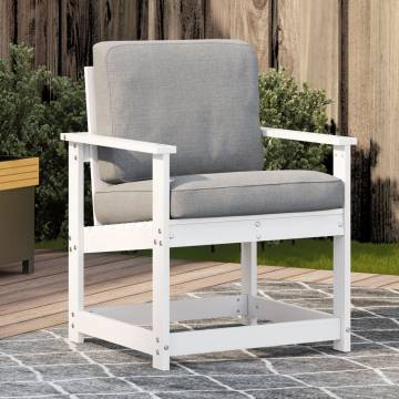 Garden Chair White 62x55x77 cm - Solid Pine Wood