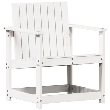 Garden Chair White 62x55x77 cm - Solid Pine Wood