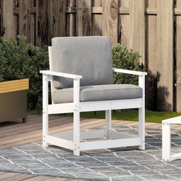 Garden Chair White 62x55x77 cm - Solid Pine Wood