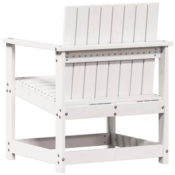 Garden Chair White 62x55x77 cm - Solid Pine Wood