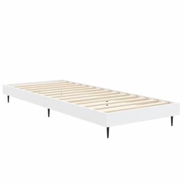 Bed Frame White 75x190 cm | Small Single Engineered Wood