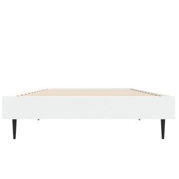 Bed Frame White 75x190 cm | Small Single Engineered Wood