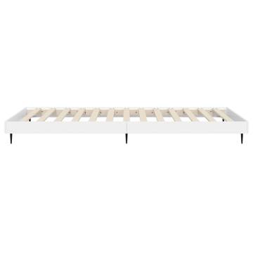 Bed Frame White 75x190 cm | Small Single Engineered Wood