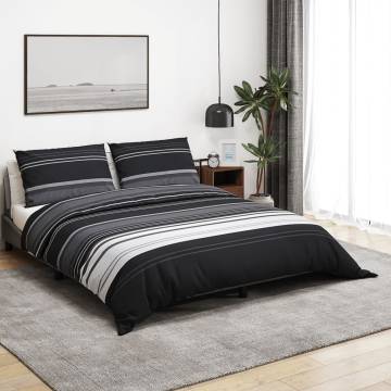 Elegant Black and White Duvet Cover Set - 260x220 cm Cotton