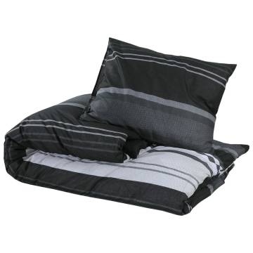 Elegant Black and White Duvet Cover Set - 260x220 cm Cotton