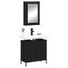 2 Piece Bathroom Furniture Set Black Engineered Wood Colour black Number of 1 Number of Pieces 