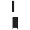 2 Piece Black Engineered Wood Bathroom Furniture Set