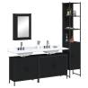 4 Piece Bathroom Furniture Set Black Engineered Wood Colour black Number of 1 Number of Pieces 