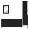 4 Piece Bathroom Furniture Set | Black Engineered Wood