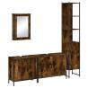 4 Piece Bathroom Furniture Set - Smoked Oak Stylish Storage