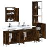 4 Piece Bathroom Furniture Set - Smoked Oak Stylish Storage