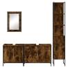 4 Piece Bathroom Furniture Set - Smoked Oak Stylish Storage