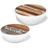 Two Piece Bowl Shaped Coffee Table Set Solid Reclaimed Wood Colour brown Size 60 x 30 cm Quantity in Package 2 