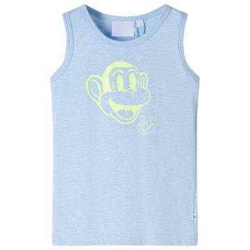 Kids' Tank Top Soft Blue Melange 116 - Hipomarket