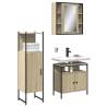 3 Piece Bathroom Cabinet Set Sonoma Oak Engineered Wood Colour sonoma oak Number of 1 Number of Pieces 