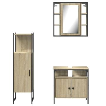 3 Piece Bathroom Cabinet Set in Sonoma Oak - Stylish & Practical