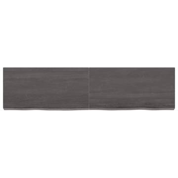 Dark Brown Solid Wood Bathroom Countertop - 120x30 cm