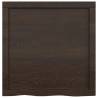 Dark Brown Wooden Bathroom Countertop - Solid Oak 60x60 cm