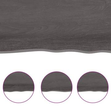 Dark Brown Wooden Bathroom Countertop - Solid Oak 60x60 cm