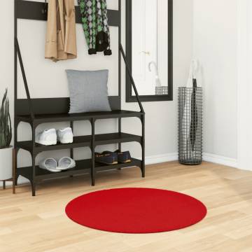 Rug OVIEDO Short Pile Red Ø 80 cm - Cozy & Stylish Decor