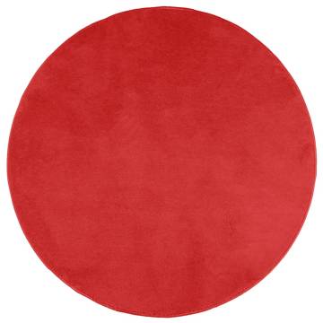 Rug OVIEDO Short Pile Red Ø 120 cm - Stylish Home Comfort