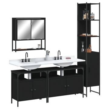 4 Piece Black Bathroom Furniture Set - Stylish & Durable