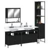 4 Piece Bathroom Furniture Set Black Engineered Wood Colour black Number of 1 Number of Pieces 