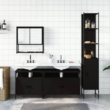 4 Piece Black Bathroom Furniture Set - Stylish & Durable