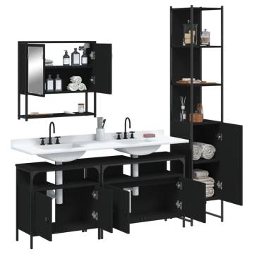 4 Piece Black Bathroom Furniture Set - Stylish & Durable