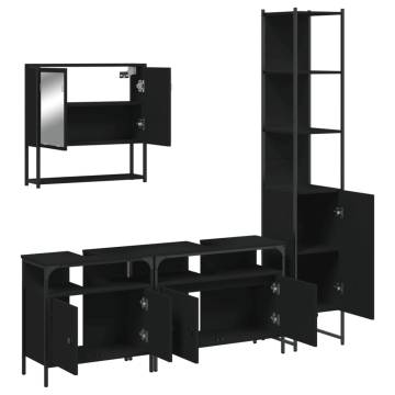 4 Piece Black Bathroom Furniture Set - Stylish & Durable