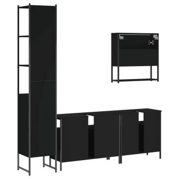 4 Piece Black Bathroom Furniture Set - Stylish & Durable