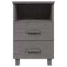 HAMAR Bedside Cabinets - Light Grey Solid Wood - 2 pcs