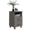 HAMAR Bedside Cabinets - Light Grey Solid Wood - 2 pcs