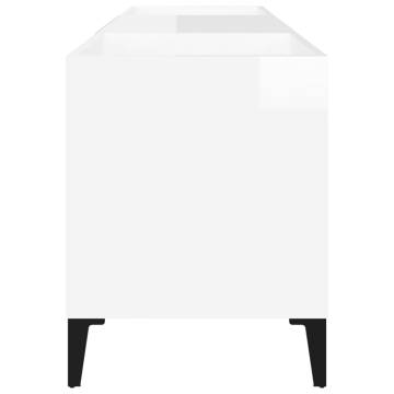 High Gloss White Record Cabinet - 121x38x48 cm | HipoMarket