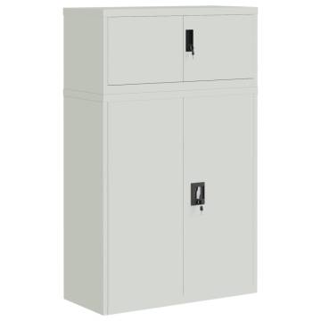 Stylish Light Grey File Cabinet - 90x40x145 cm Steel