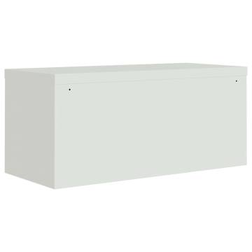 Stylish Light Grey File Cabinet - 90x40x145 cm Steel